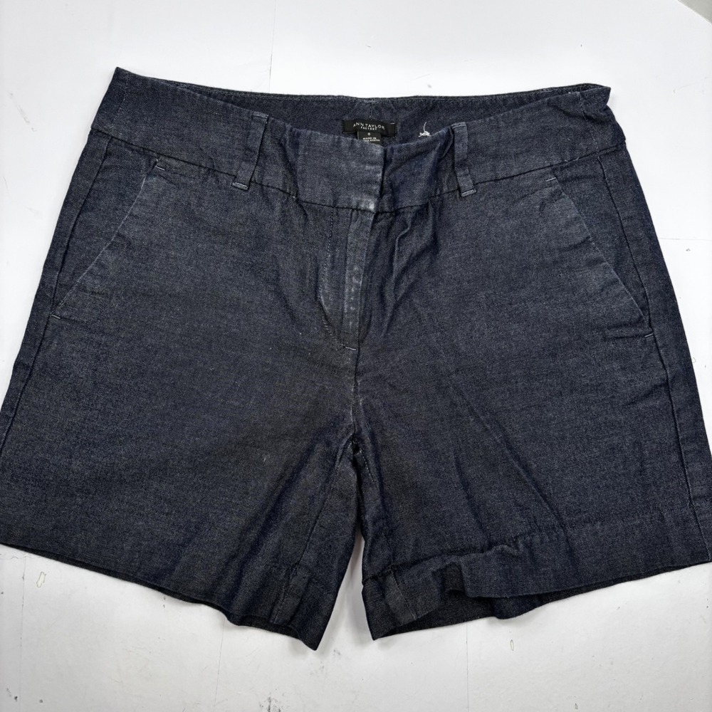 Ann Taylor Factory Womens Dark Wash Denim Shorts Blue Size 0 Classic 5 Inseam‎